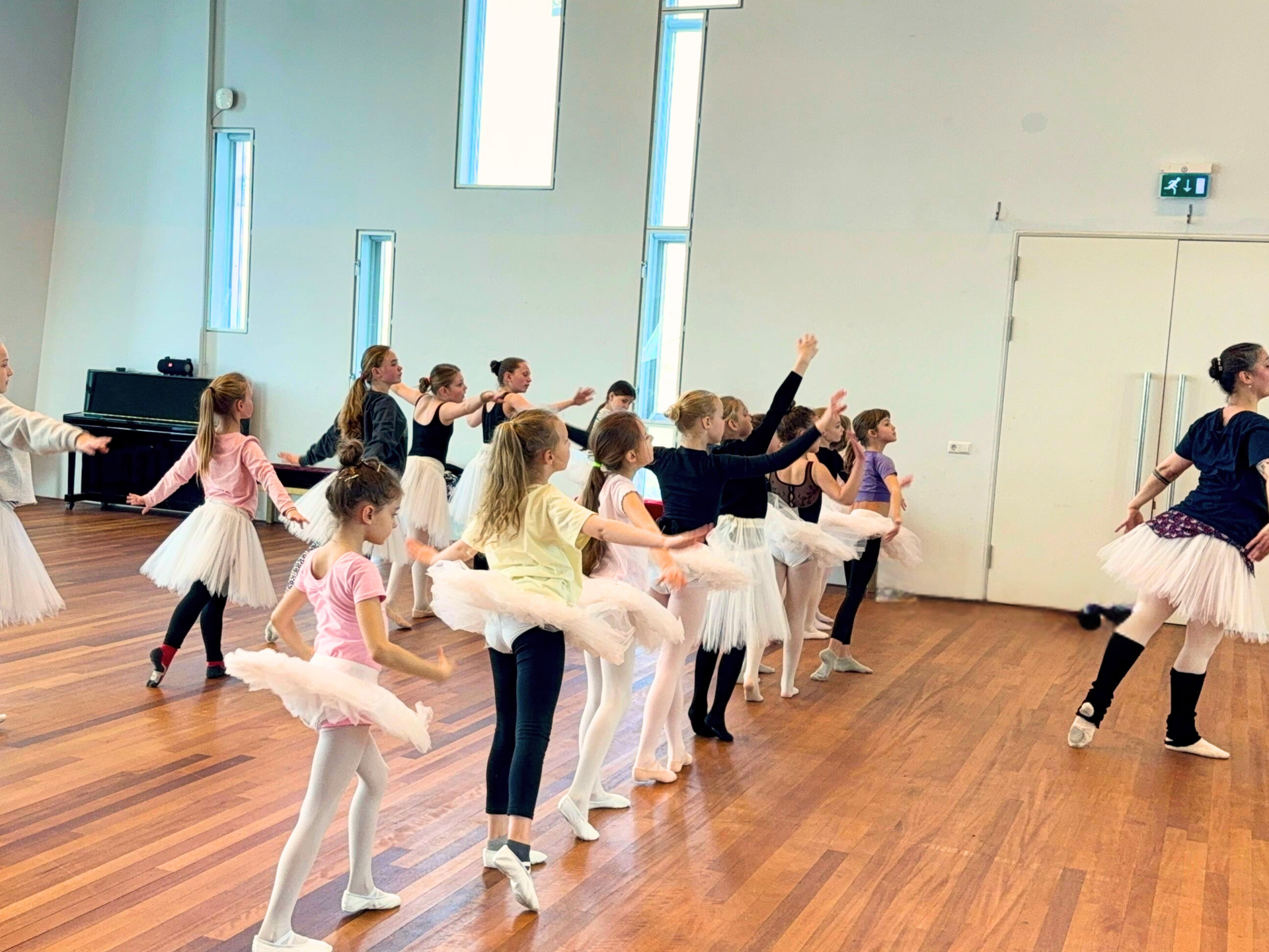 Kleine ballerinas tijdens workshop